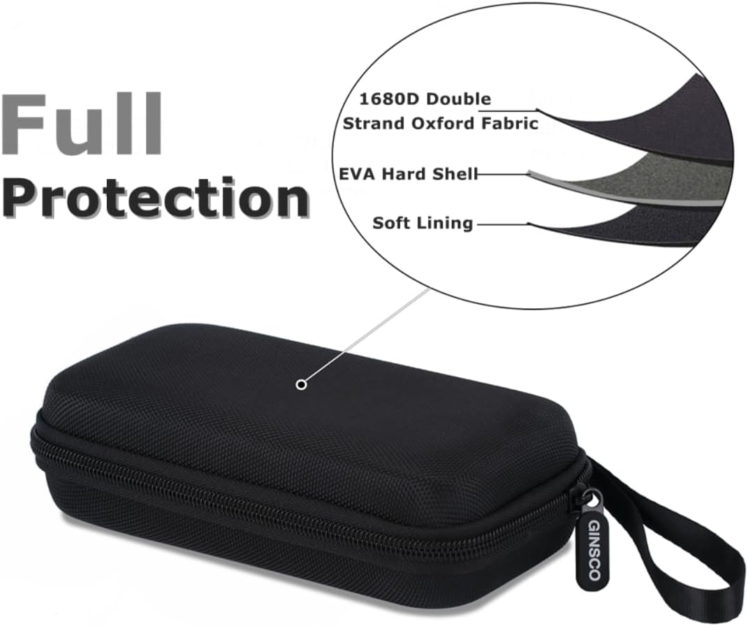 Ginsco Hard Shell Protection Case Electronic Accessories Organizer Pouch for MacBook Air/pro Adapter Chargers Cables Power Bank, for Sandisk Portable SSD Flash Disk SD Card (Black) - Image 5