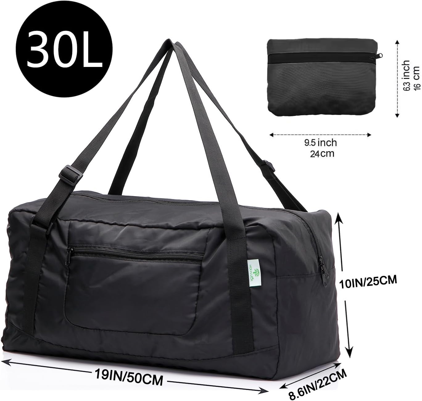 HOLYLUCK Foldable Travel Duffel Bag For Women & Men Luggage Great for Gym (black) One_Size - Image 3