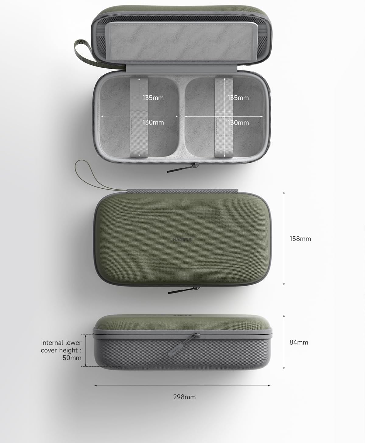 Hagibis Electronics Organizer Travel Case for Mac Mini M4/M4 Pro 2024 Portable Waterproof Carry Case for Cable, Charger, Docking Station, Power Bank, SD Card, Mouse, USB Flash Disk (Green) - Image 8