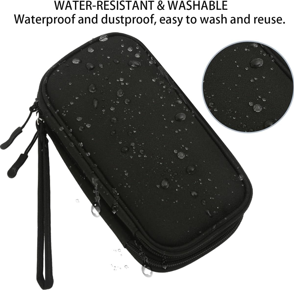 Electronics Organizer Travel Case, 2 Pack Electronic Accessories Carry Case, Waterproof Cable Organizer Bag for Cable, Cord, USB Charger, Phone, Power Bank, Earphone (Small+Big, Black) - Image 5