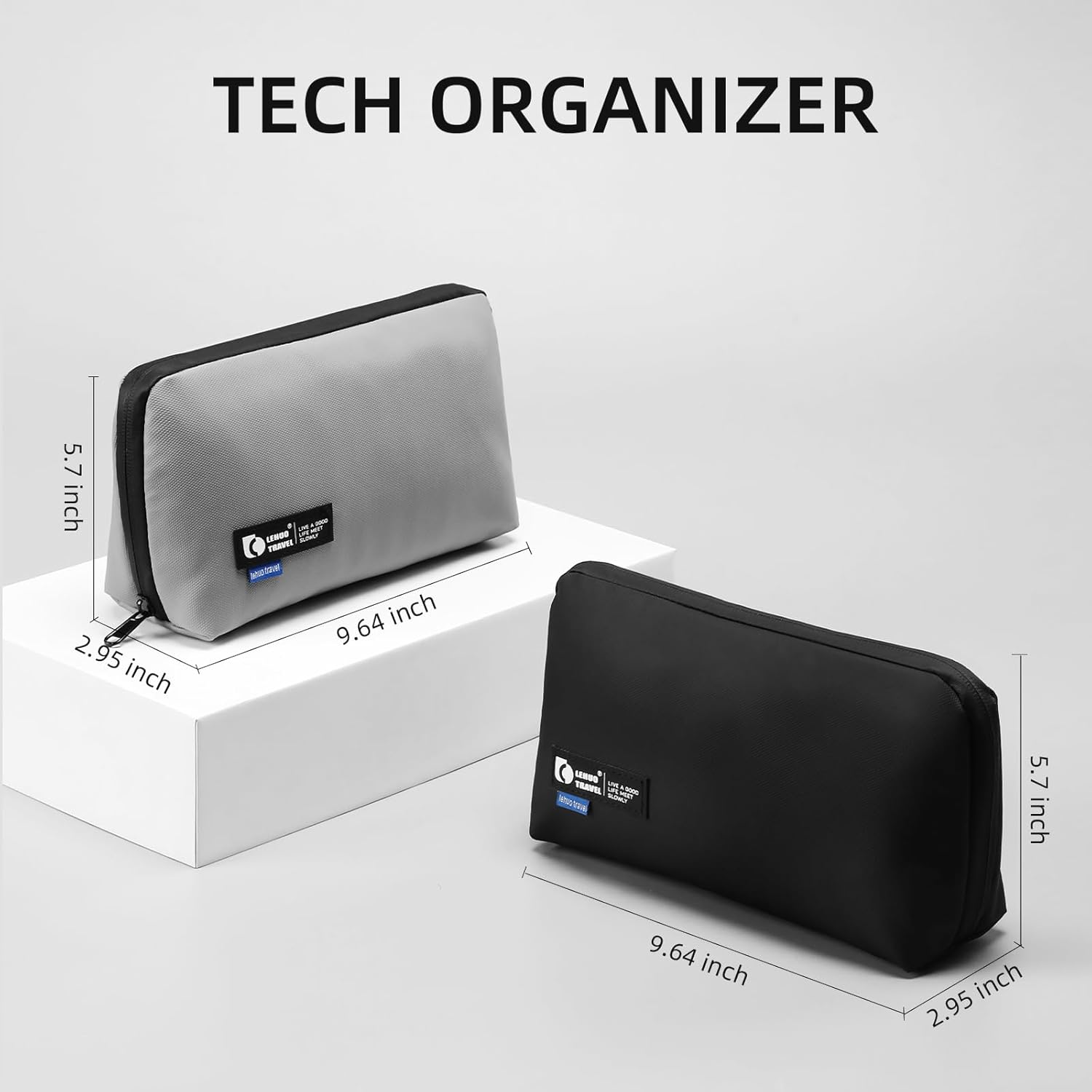 RIGHT AWAY Electronic Organizer, Travel Tech Pouch with Water Resistant Storage -Cord Organizer Bag to Carry Phone, Charger, Hard Drive, Power Bank & Accessorie Travel Essentials(BLACK) - Image 5