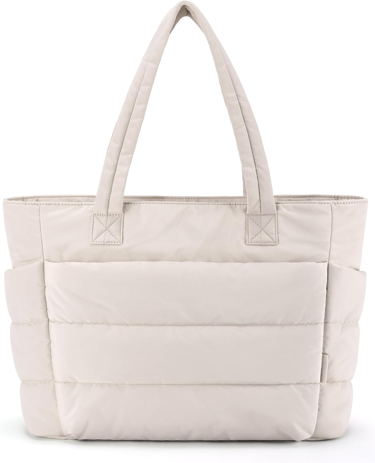 BAGSMART Tote Bag for Women, Lightweight Puffy Tote Bag with Compartments, Quilted Shoulder Bag Handbag for Travel, Work