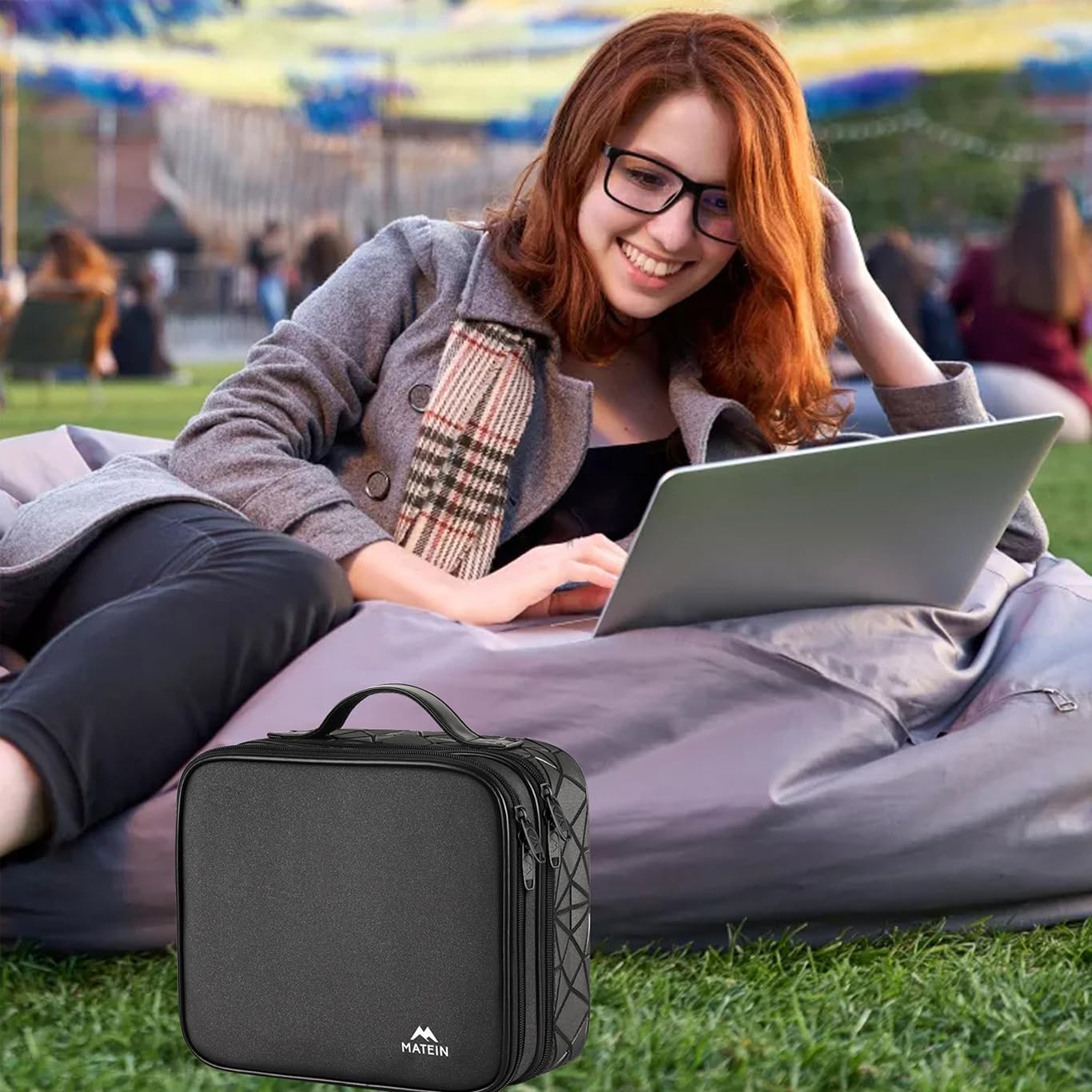MATEIN Cable Organizer Bag, Waterproof Travel Electronic Storage with Adjustable Divider, Shockproof Portable Double Layer Tech Bag Carrying Case for Cord, Earbuds, Charger, SD Card, DJ Gifts, Black - Image 6