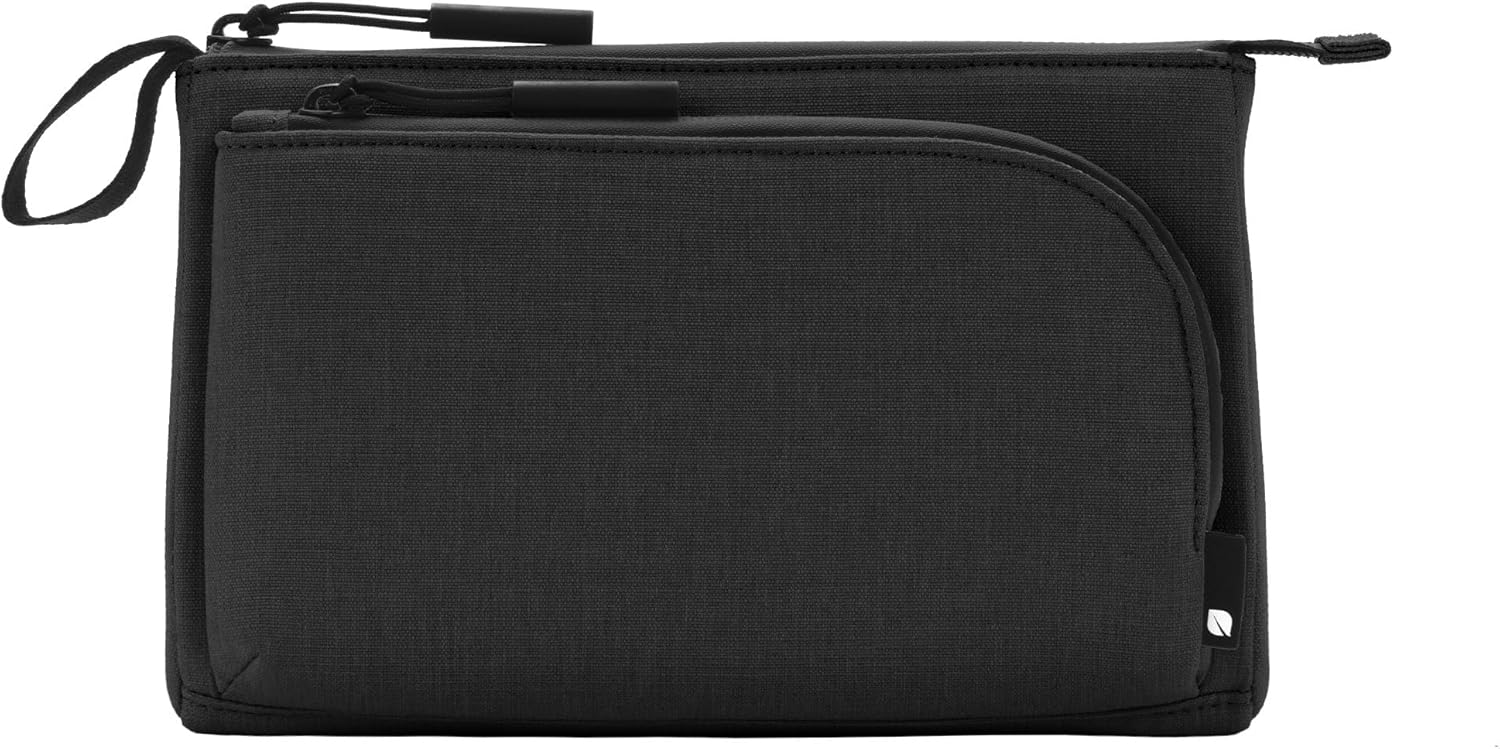 Incase Facet Accessory Organizer - Electronic Organizer Case, Multiple Zippered Compartments, Cable Managment, Easy Carry Loop, Water-Repellent, Travel-Friendly – Twill Black - Image 4