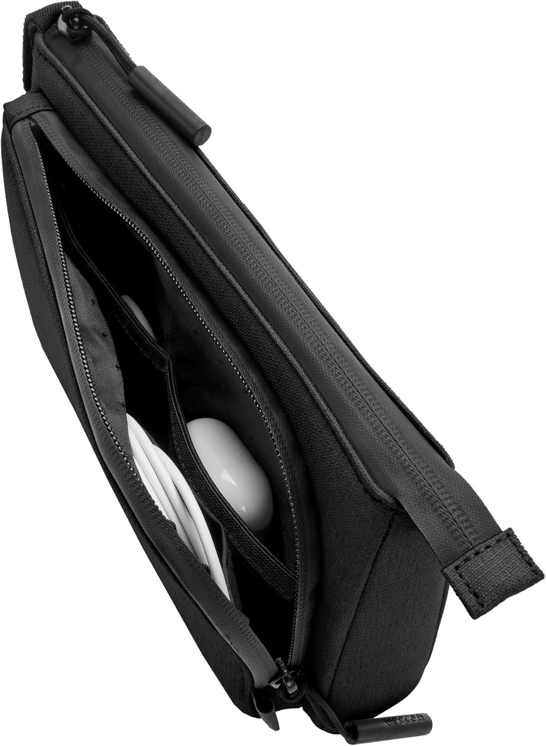 Incase Facet Accessory Organizer - Electronic Organizer Case, Multiple Zippered Compartments, Cable Managment, Easy Carry Loop, Water-Repellent, Travel-Friendly – Twill Black - Image 5