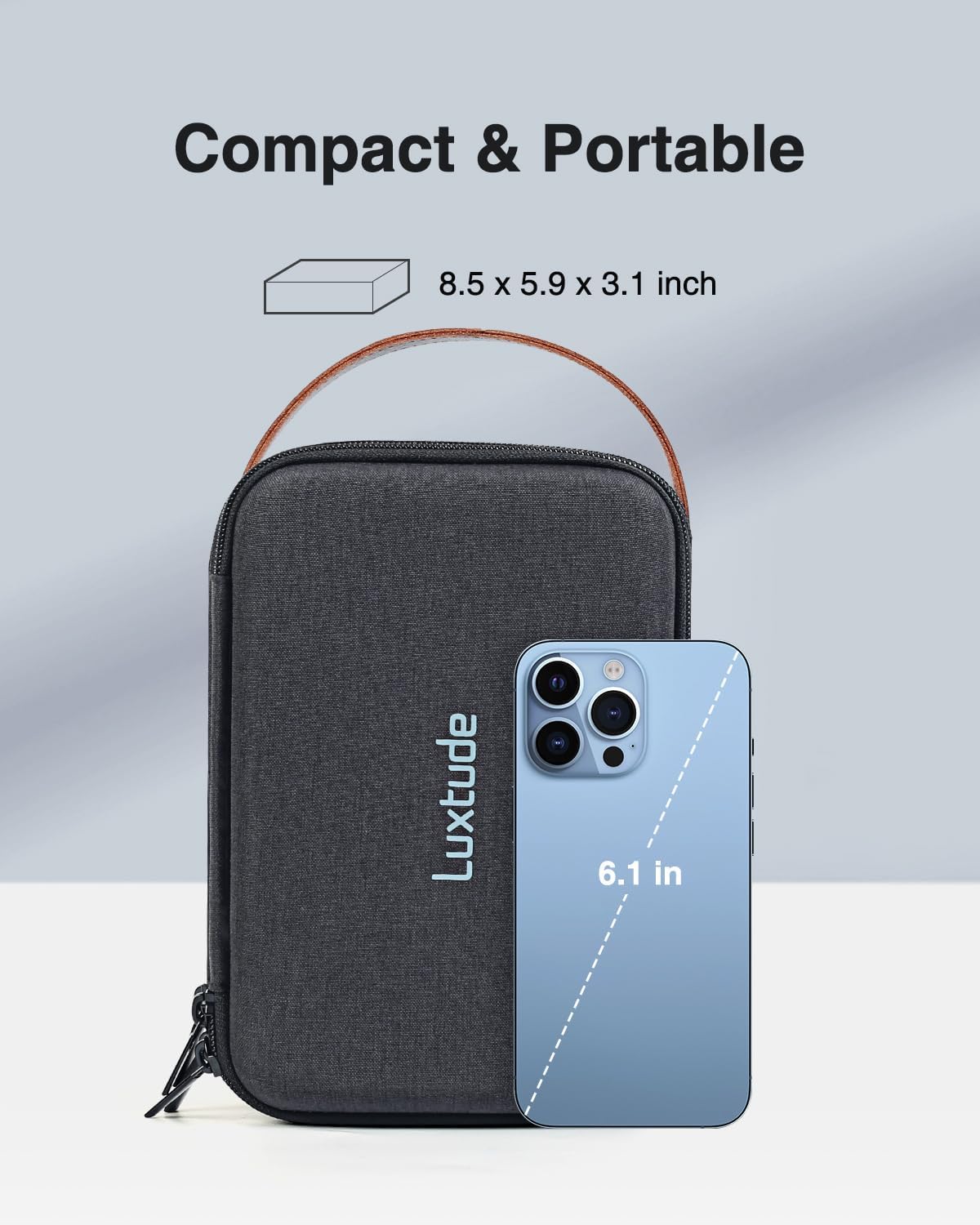 Luxtude Electronic Organizer Travel Case, Double Layer Tech Organizer Travel Case, Hard Charger Organizer, Travel Cable Organizer, Tech Bag, Travel Essentials for Charger/Mouse/Cash/Card, Tech Gifts - Image 6