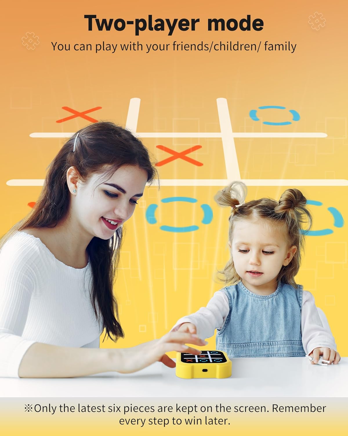 Tic Tac Toe Bolt Game, Electronic 4-in-1 Handheld Puzzle Game Console, Portable Infinite TicTacToe Travel Game for Educational and Memory Growth, Family, Toys Board Games for Kids and Adults - Image 4