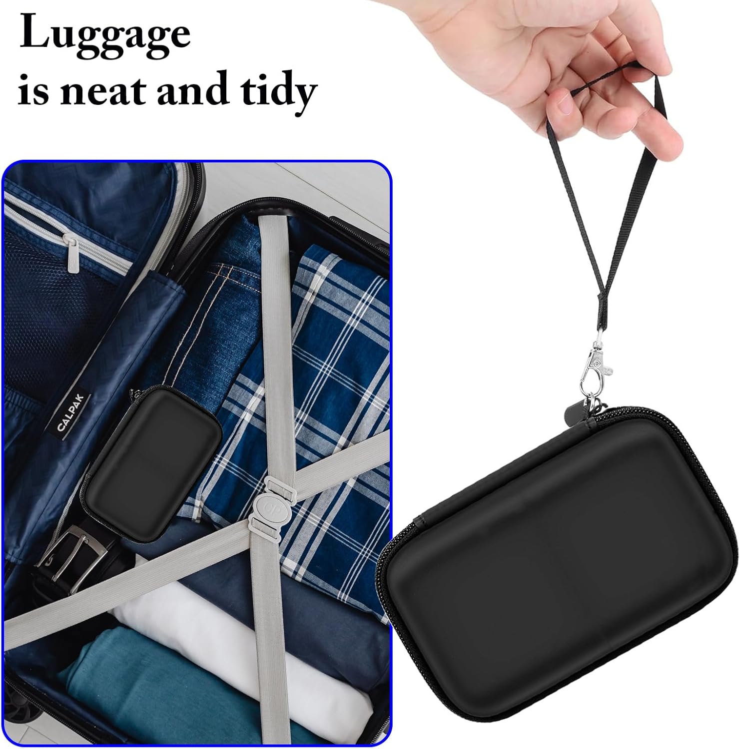Travel Case for UCOMX/Anker MagGo 3-in-1 Charging Station, Magnetic Foldable Station Storage Holder Bag, Cable Charger Organizer Case for Apple Watch Fast Charger Cable and Adapter, Box Only(Black) - Image 6