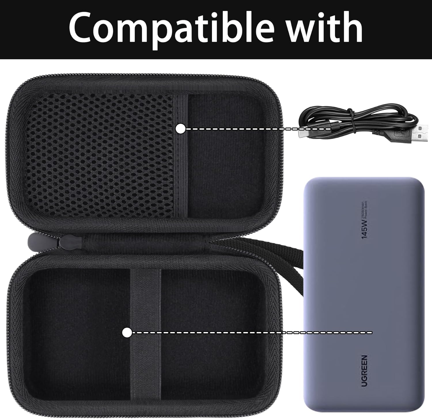 Hard Portable Travel Case Compatible with UGREEN Power Bank 25000mAh 145W Portable Charger,Case Only - Image 3