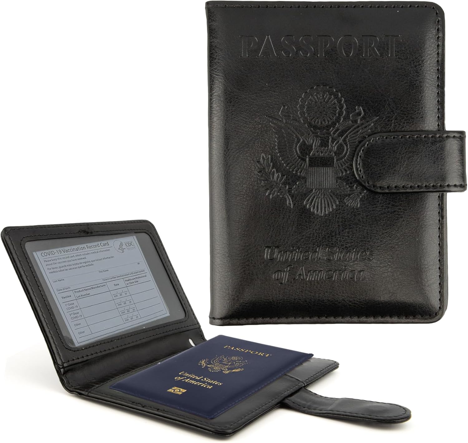 Passport Holder for Travel, Leather Passport Holder, RFID Passport Cover Passport Wallet Premium Passport Case with Card Holder & Pen Slot Travel Must Haves Essentials for Women Men (Black)