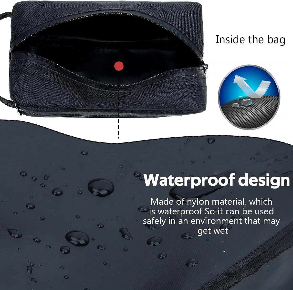 FUNSEED Travel Toiletry Bag for Women and Men, Water-resistant Shaving Bag for Toiletries Accessories, Foldable Storage Bags with Divider and Handle for Cosmetics Toiletries Brushes Tools - Image 2