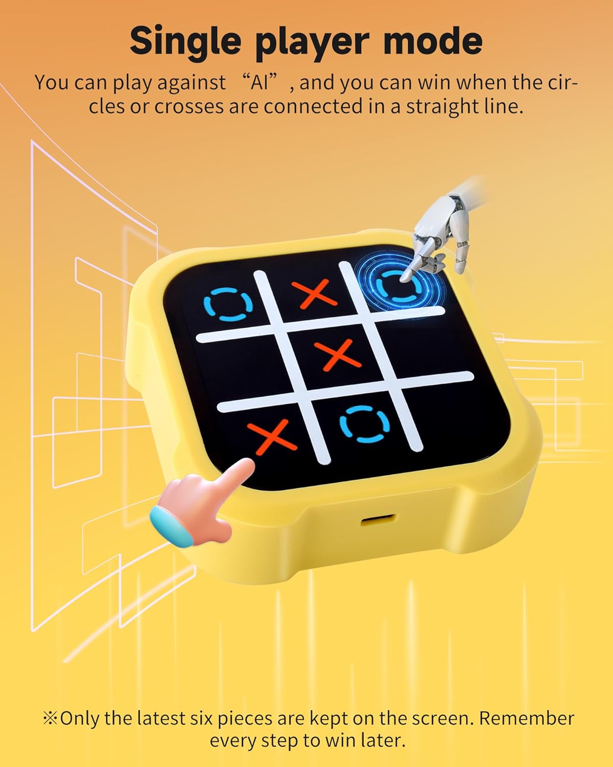 Tic Tac Toe Bolt Game, Electronic 4-in-1 Handheld Puzzle Game Console, Portable Infinite TicTacToe Travel Game for Educational and Memory Growth, Family, Toys Board Games for Kids and Adults - Image 3