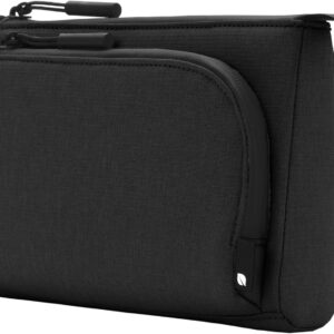 Incase Facet Accessory Organizer - Electronic Organizer Case, Multiple Zippered Compartments, Cable Managment, Easy Carry Loop, Water-Repellent, Travel-Friendly – Twill Black
