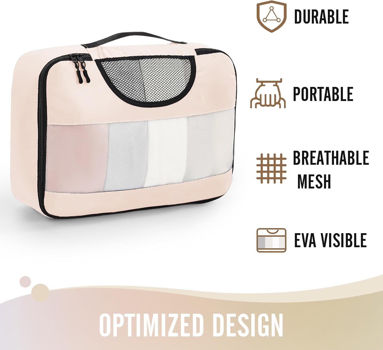 Veken 8 Set Packing Cubes, Travel Gifts for Women Mom, Carry on Suitcase Organizer Bags with Hanging Toiletry Bag and Large Laundry Bag, Travel Essentials Luggage Accessories for Cruise Ship - Image 4