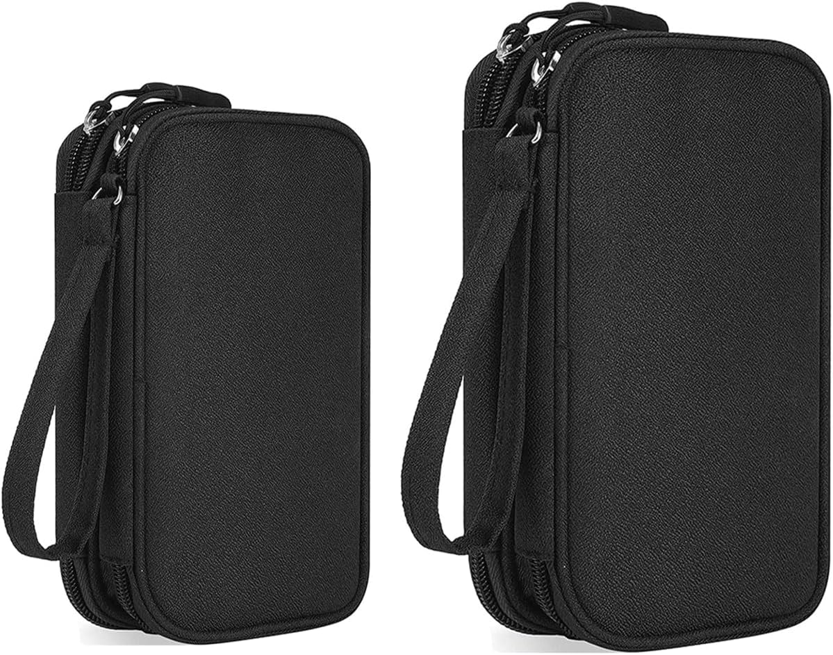 Electronics Organizer Travel Case, 2 Pack Electronic Accessories Carry Case, Waterproof Cable Organizer Bag for Cable, Cord, USB Charger, Phone, Power Bank, Earphone (Small+Big, Black) - Image 2