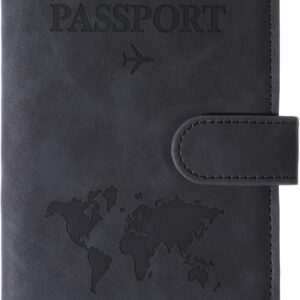 Passport Holder for Travel Leather Wallet Cover Case Must Haves Credit Card Bag Book Holder Protector Cruise Ship Vacation Essentials Accessories with Magnetic Buckle for Women and Men Gifts
