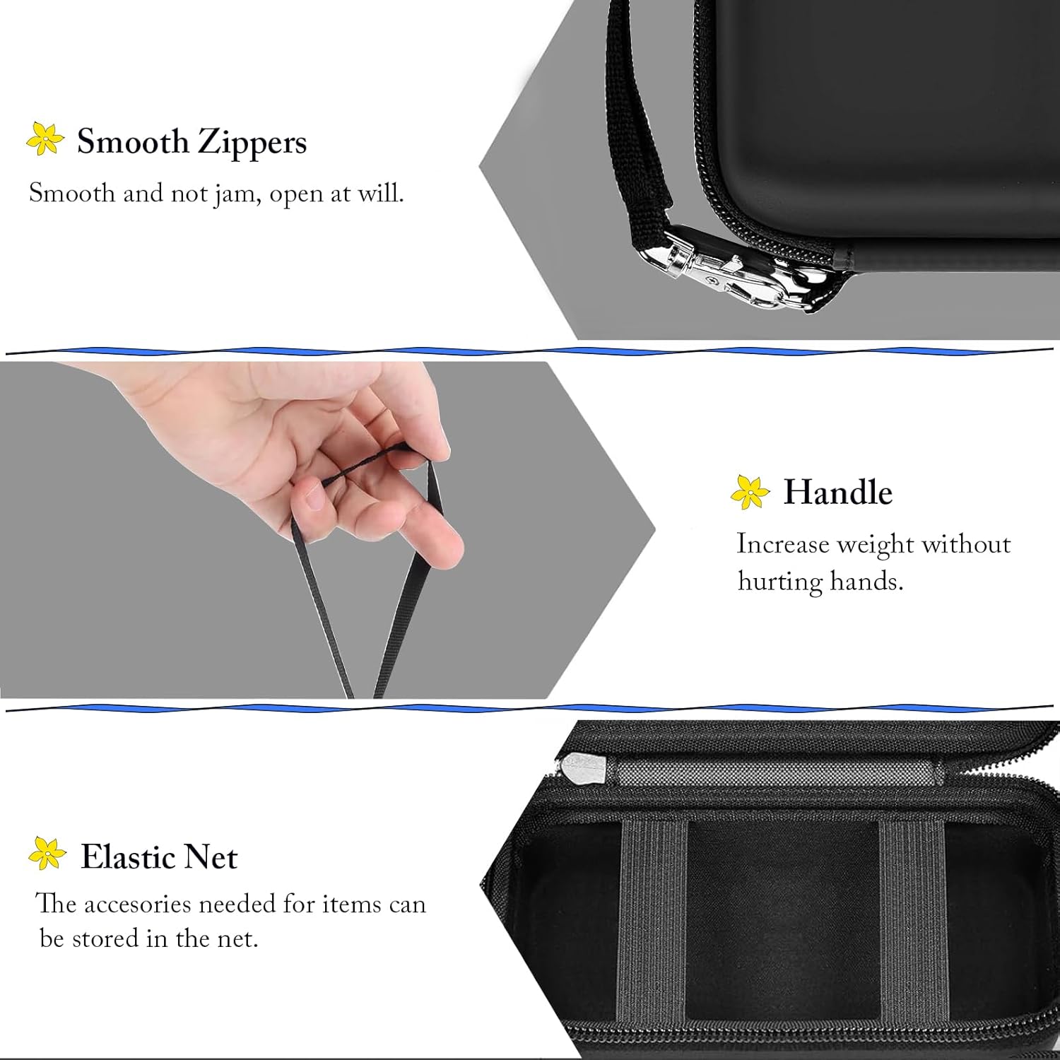 Travel Case for UCOMX/Anker MagGo 3-in-1 Charging Station, Magnetic Foldable Station Storage Holder Bag, Cable Charger Organizer Case for Apple Watch Fast Charger Cable and Adapter, Box Only(Black) - Image 5