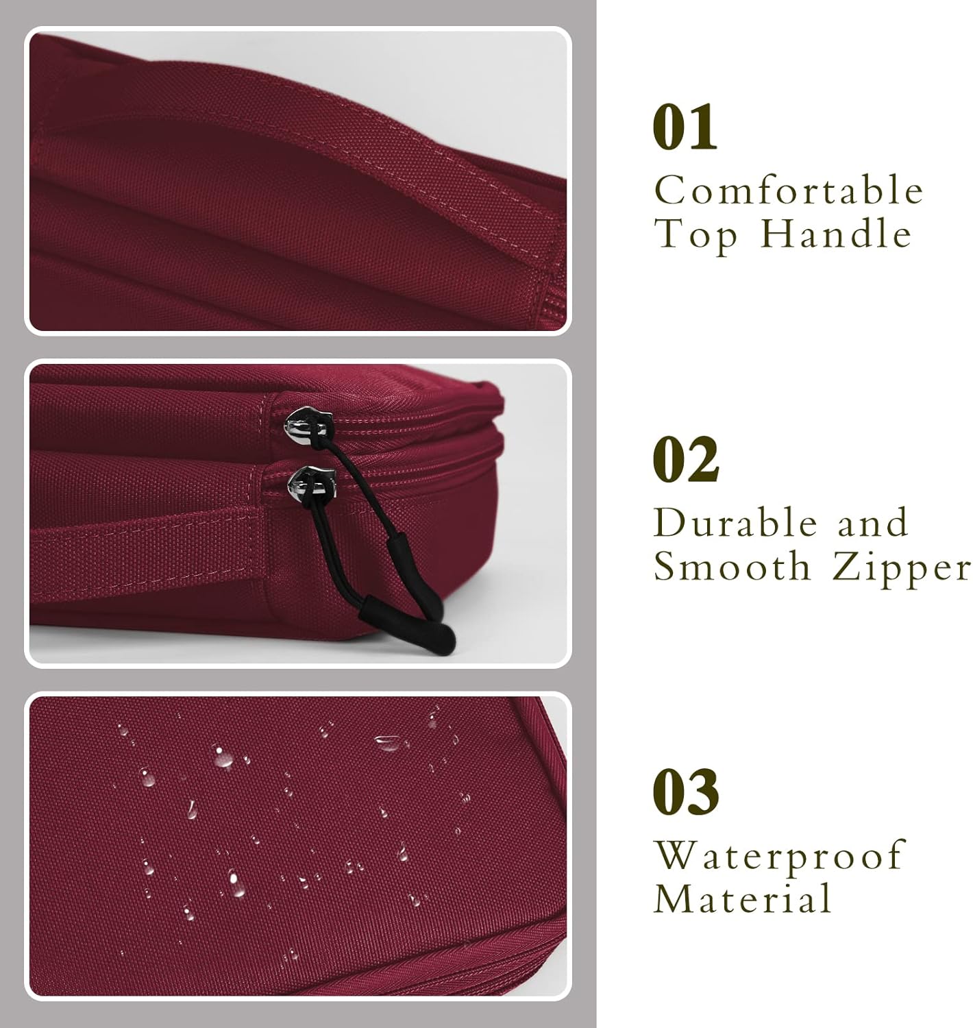 FYY Electronic Organizer, Travel Cable Organizer Bag Pouch Electronic Accessories Carry Case Portable Waterproof Double Layers All-in-One Storage Bag for Cable, Cord, Charger, Phone, Hard Drive Red - Image 5