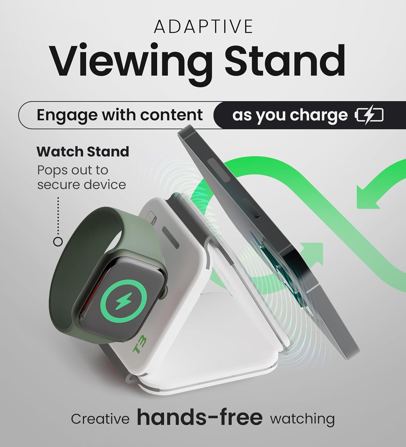 InfinaCore 3-in-1 Charging Station for Apple Devices - Travel Essentials- Magnetic Wireless Travel Charger - Foldable Charging Pad for Magsafe iPhone 16 15 14 13 12 Pro Max/Plus, AirPods & Apple Watch - Image 6