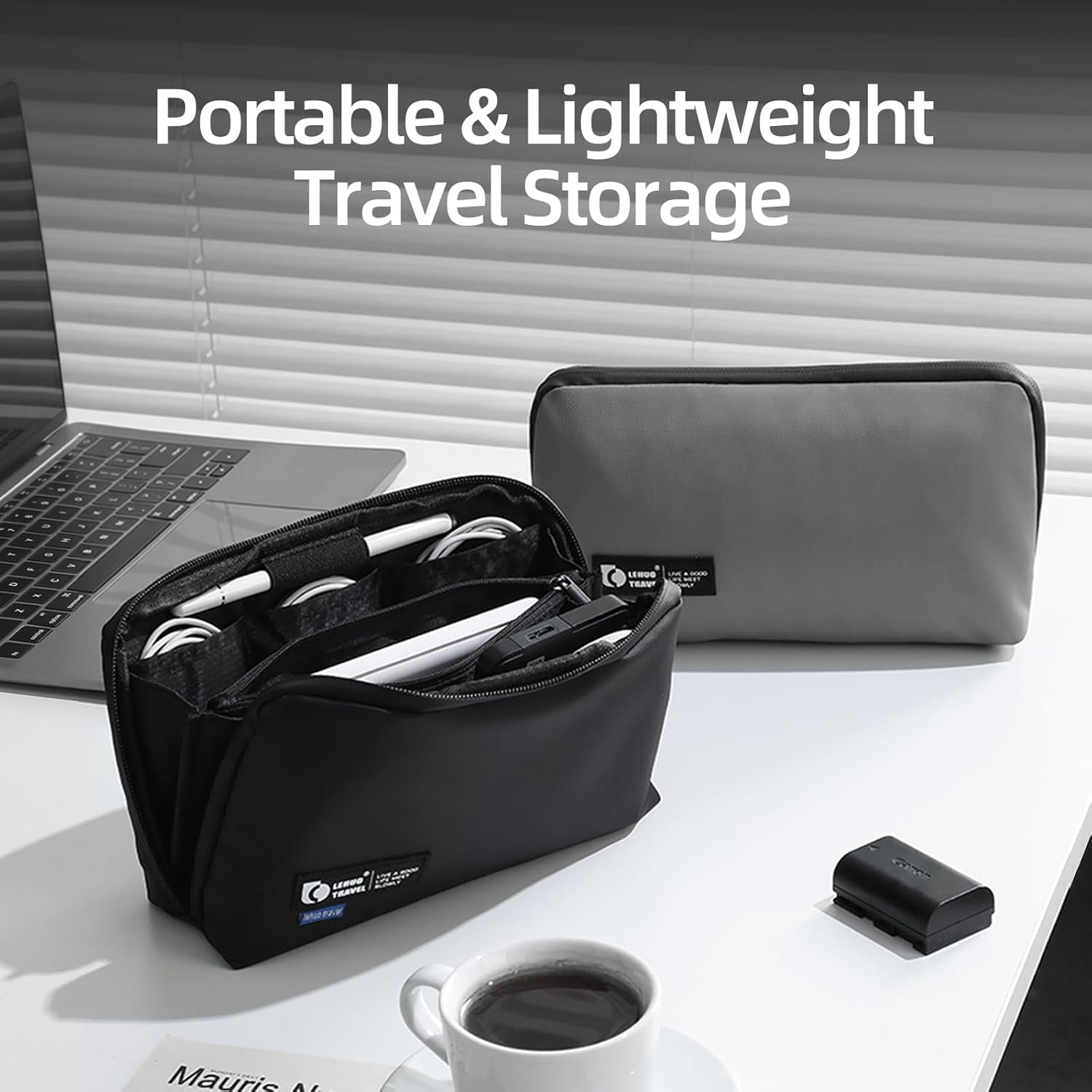 RIGHT AWAY Electronic Organizer, Travel Tech Pouch with Water Resistant Storage -Cord Organizer Bag to Carry Phone, Charger, Hard Drive, Power Bank & Accessorie Travel Essentials(BLACK) - Image 6