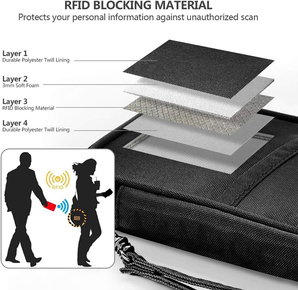 RFID Family Passport Wallet Holder Waterproof, Travel Document Organizer Credit Card Clutch Bag for Men Women - Image 5