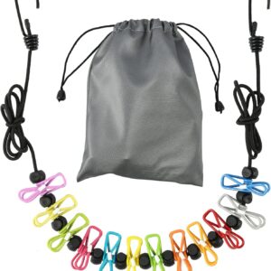 Retractable Portable Clothesline for Travel,Clothing line with 12 Clothes Clips, for Indoor Laundry Drying line,Outdoor Camping Accessories