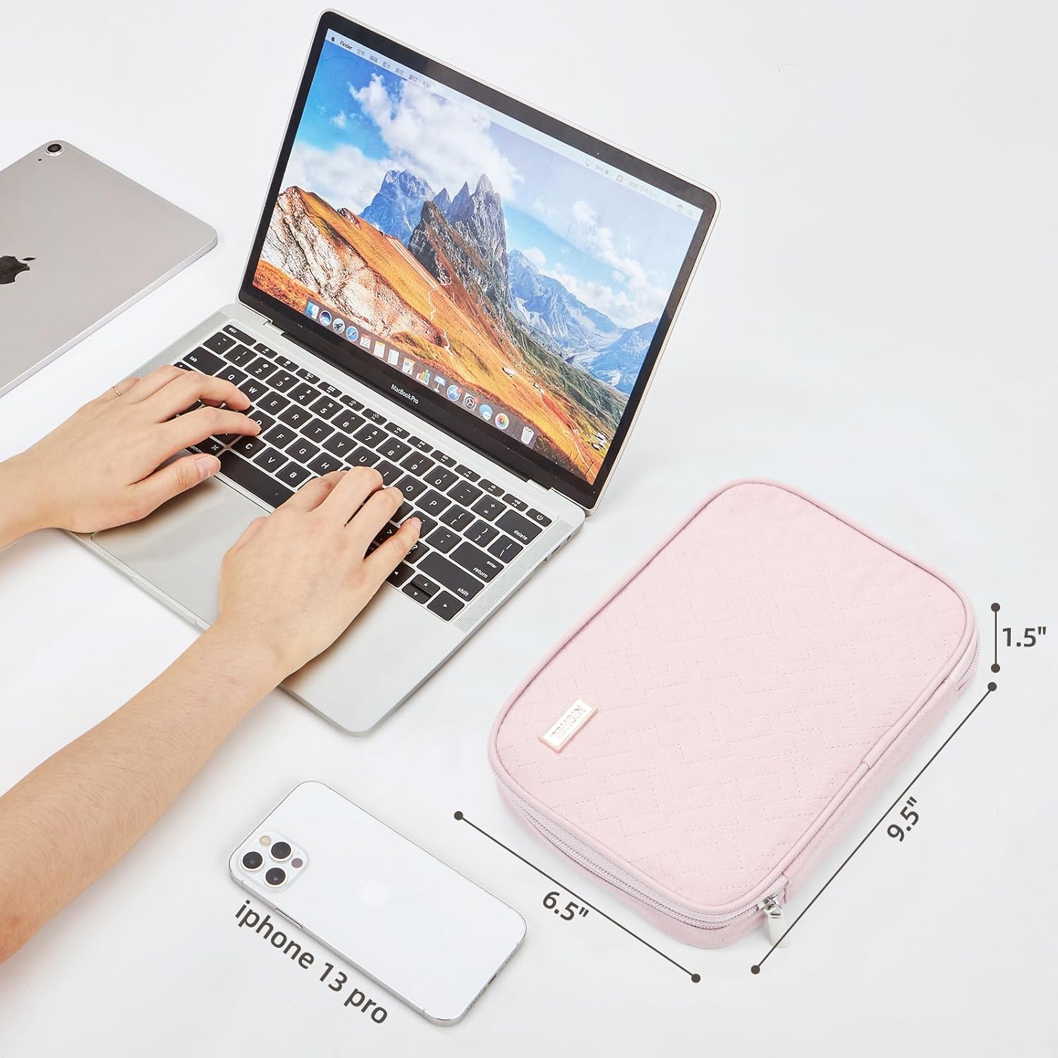 NISHEL Travel Cord Organizer Case, Tech Electronic Bag, Essentials for Charger, Cable, Phone, Hard Drive, USB, SD Card, Pink - Image 6