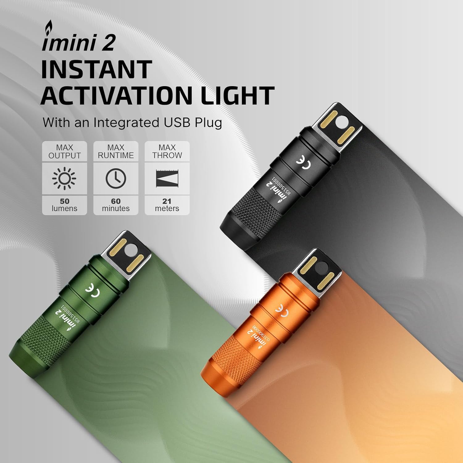 OLIGHT IMINI 2 EDC Rechargeable Keychain Flashlight, 50 Lumens Compact and Portable Mini LED Keyring Lights with Built-in Battery Ideal for Everyday Carry and Emergencies (Black) - Image 2