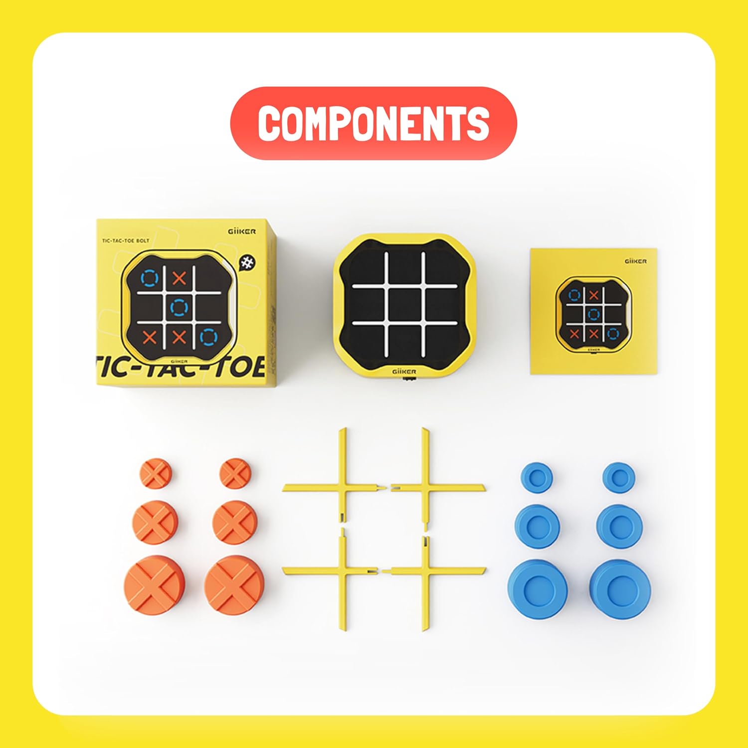 GiiKER Tic Tac Toe Bolt Game, Original 3-in-1 Handheld Puzzle Game Console, Portable Travel Games for Car Ride, Board Games for Kids and Adults, Birthday Gifts Easter Basket Stuffers for Ages 3+ - Image 7