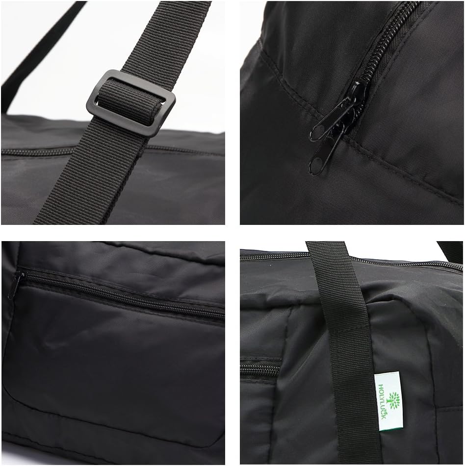 HOLYLUCK Foldable Travel Duffel Bag For Women & Men Luggage Great for Gym (black) One_Size - Image 2