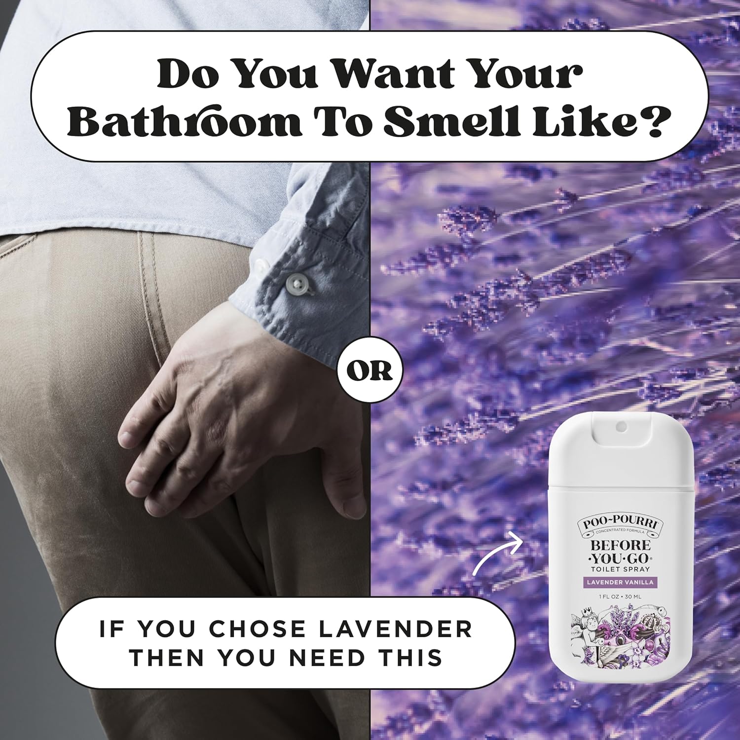 Poo-Pourri Before-You-Go Toilet Spray, Lavender Vanilla, 1 Fl Oz Pocket Travel Size - Lavender, Vanilla and Citrus - Image 9