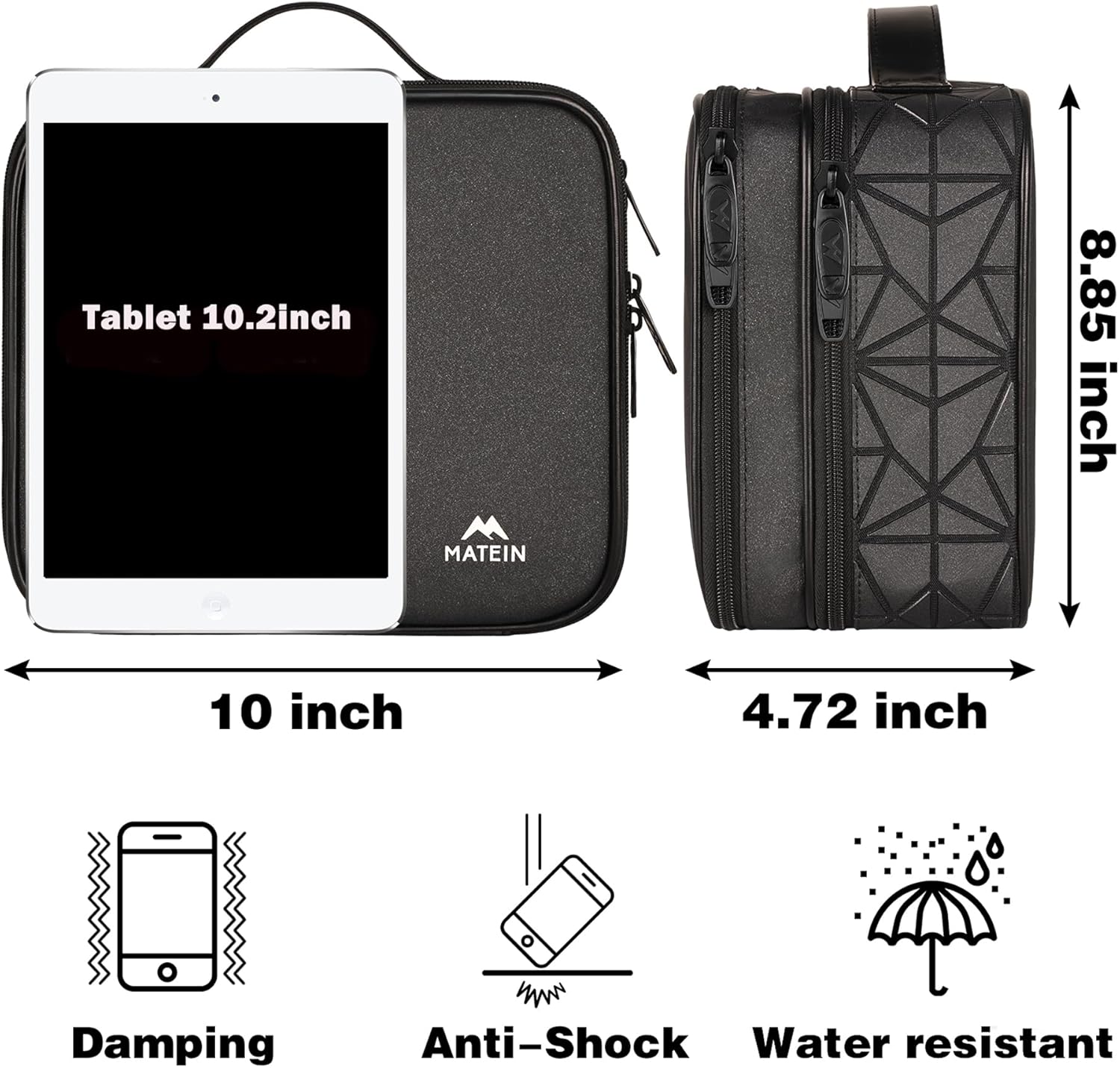 MATEIN Cable Organizer Bag, Waterproof Travel Electronic Storage with Adjustable Divider, Shockproof Portable Double Layer Tech Bag Carrying Case for Cord, Earbuds, Charger, SD Card, DJ Gifts, Black - Image 5