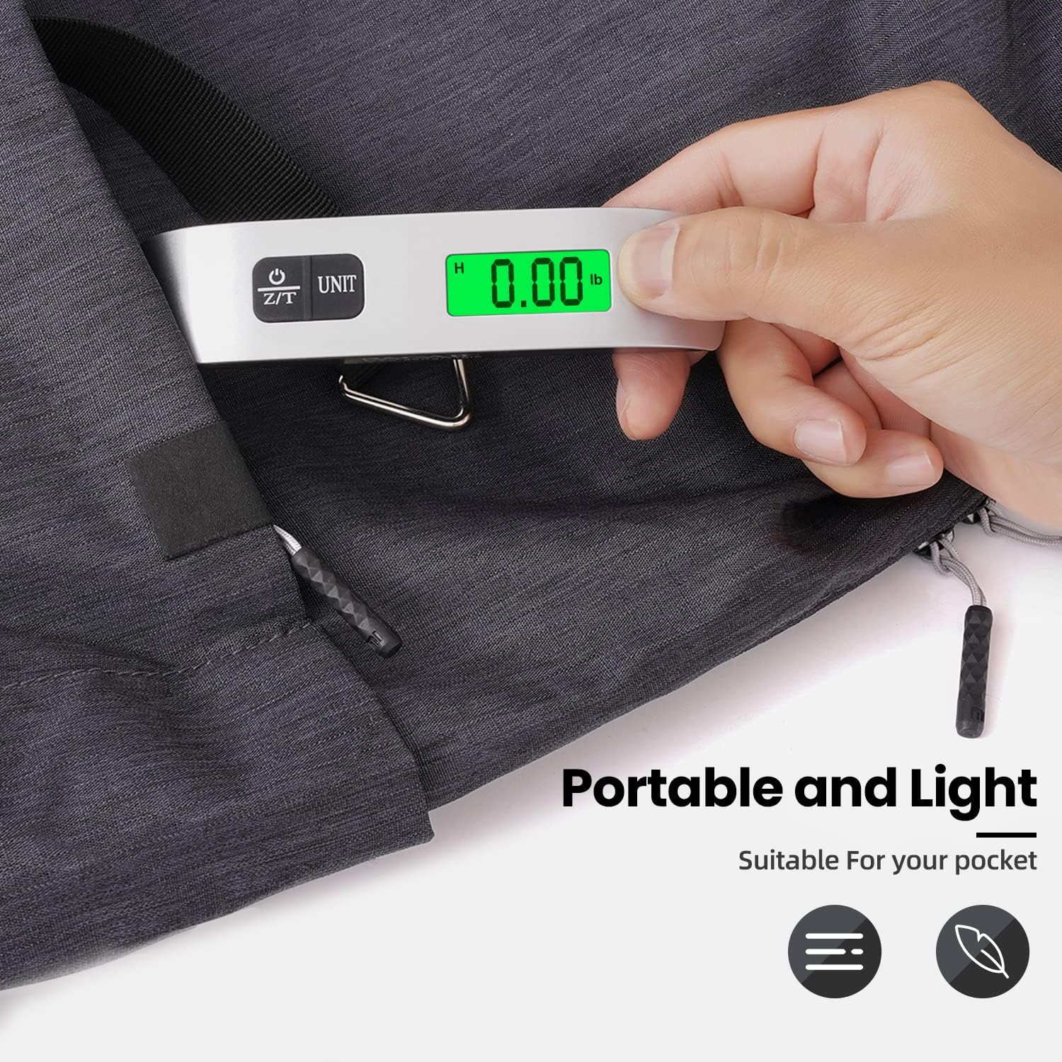 BAGAIL Digital Luggage Scale, 110lbs Hanging Baggage Scale with Backlit LCD Display, Portable Suitcase Weighing Scale, Travel Luggage Weight Scale with Hook, Strong Straps for Travelers - Image 7
