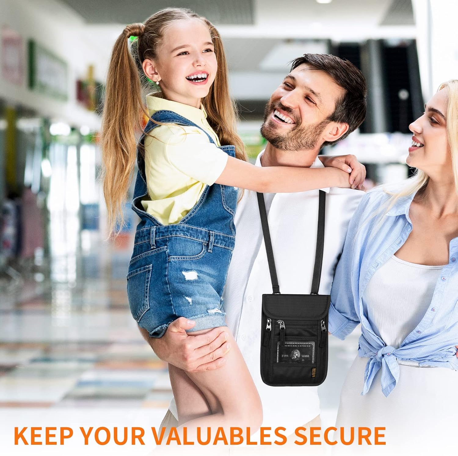 Neck Wallet for Travel,Passport Holder Neck Pouch for Men Women with Adjustable Neck Strap and RFID Blocking - Image 3