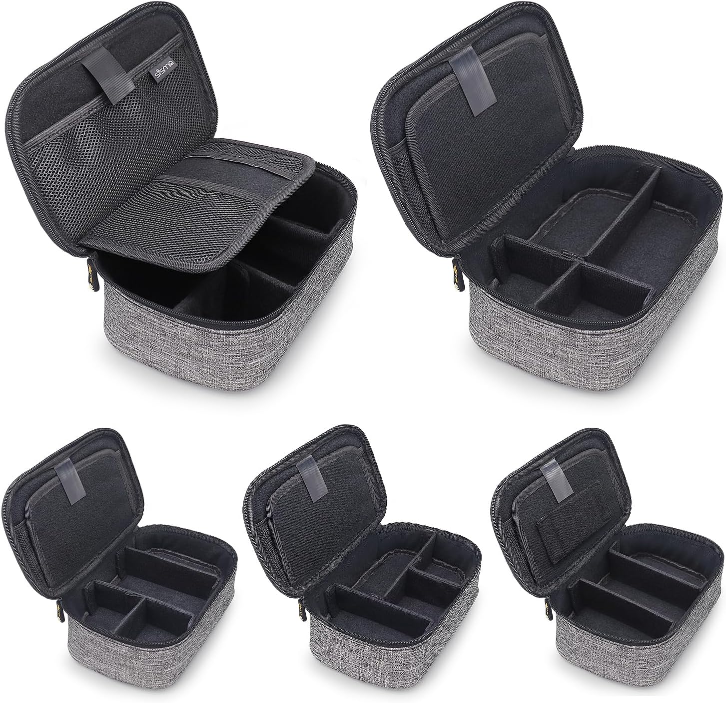 sisma Electronics Cords Organizer Tech Accessories Storage Case Travel Small Carrying Bag for Charging Cables Adapter USB Plugs Power Cord Leads - Grey 1680d - Image 3