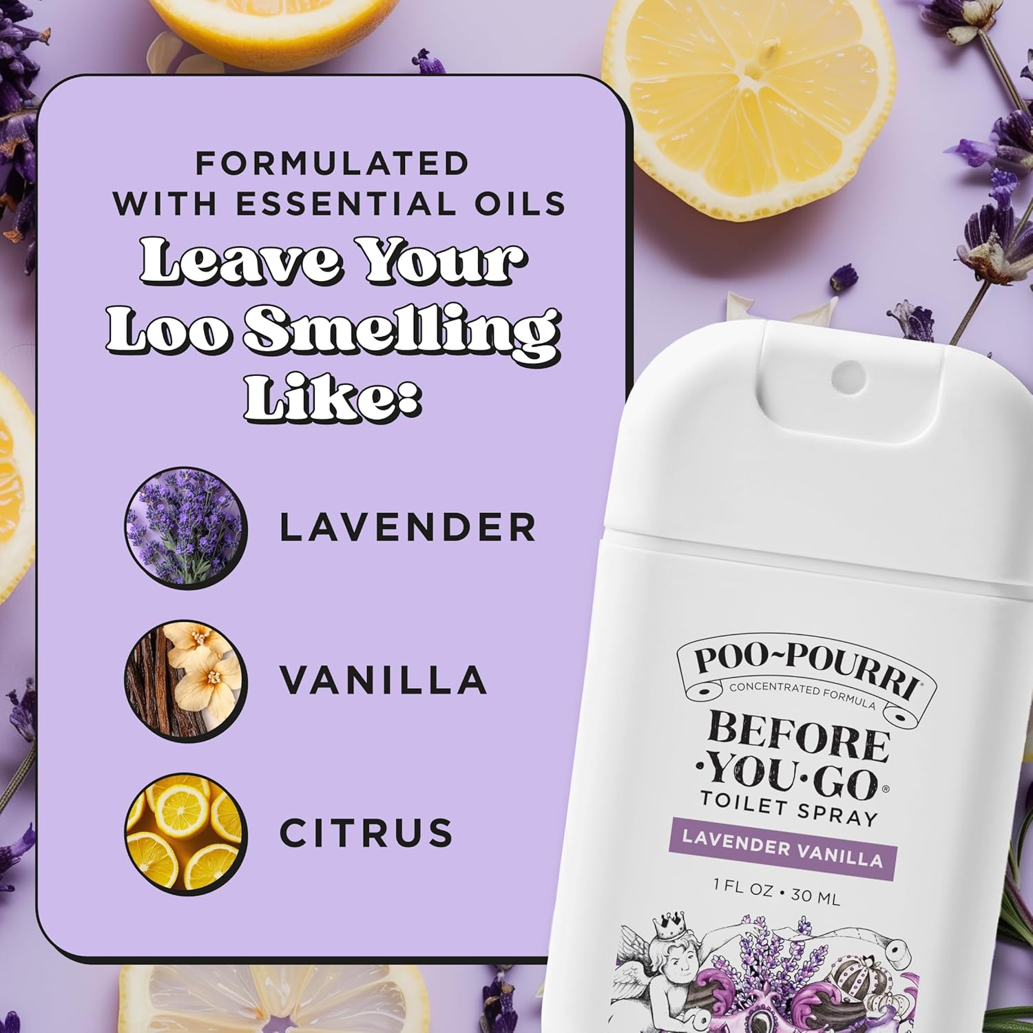 Poo-Pourri Before-You-Go Toilet Spray, Lavender Vanilla, 1 Fl Oz Pocket Travel Size - Lavender, Vanilla and Citrus - Image 7