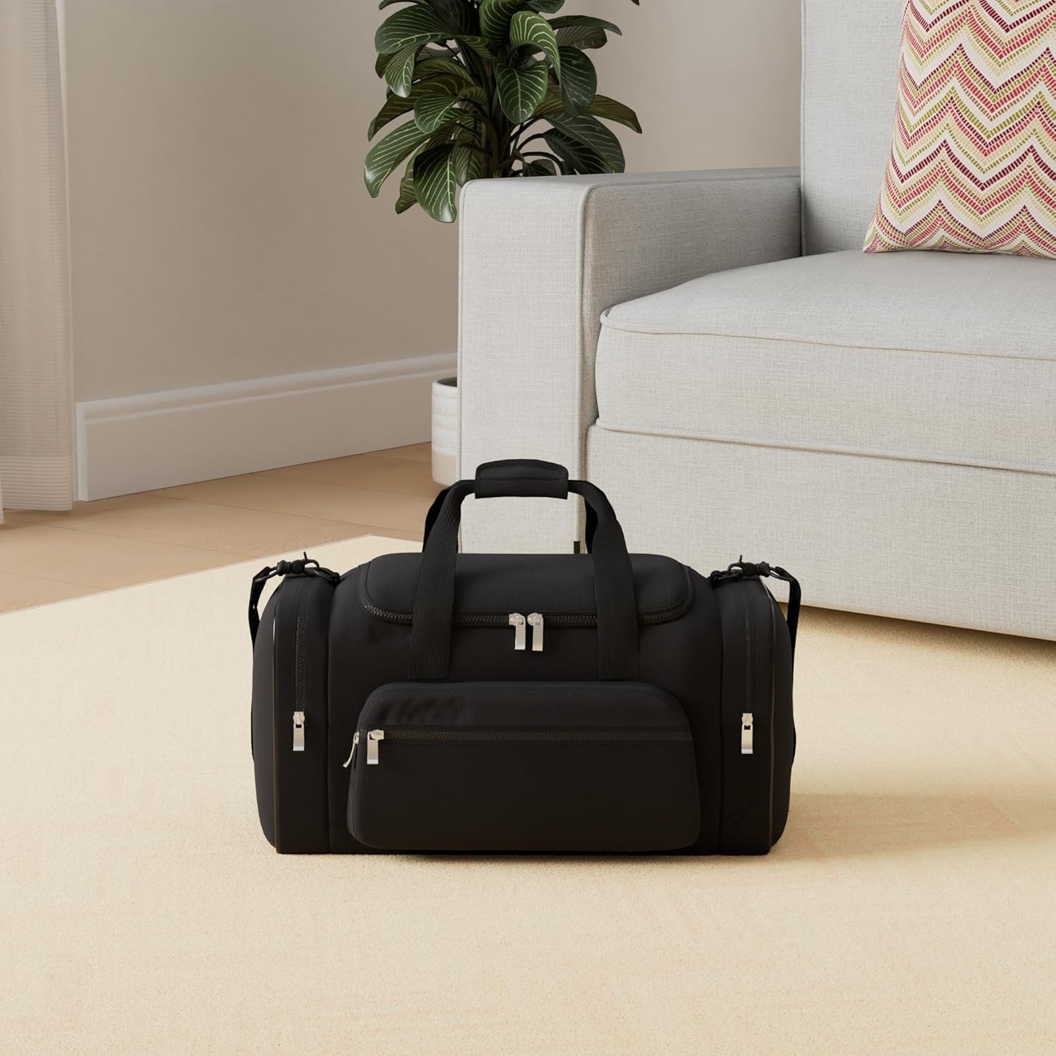 Sports Duffel Bag 20 inch for Travel Gym - Black - Image 2