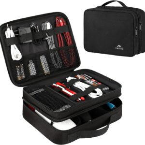 MATEIN Electronics Organizer Travel Case, Water Resistant Cable Organizer Bag for Travel Essentials, Gifts for Men, Storage Bag as Accessories for Phone, Cord, Tablet, Black