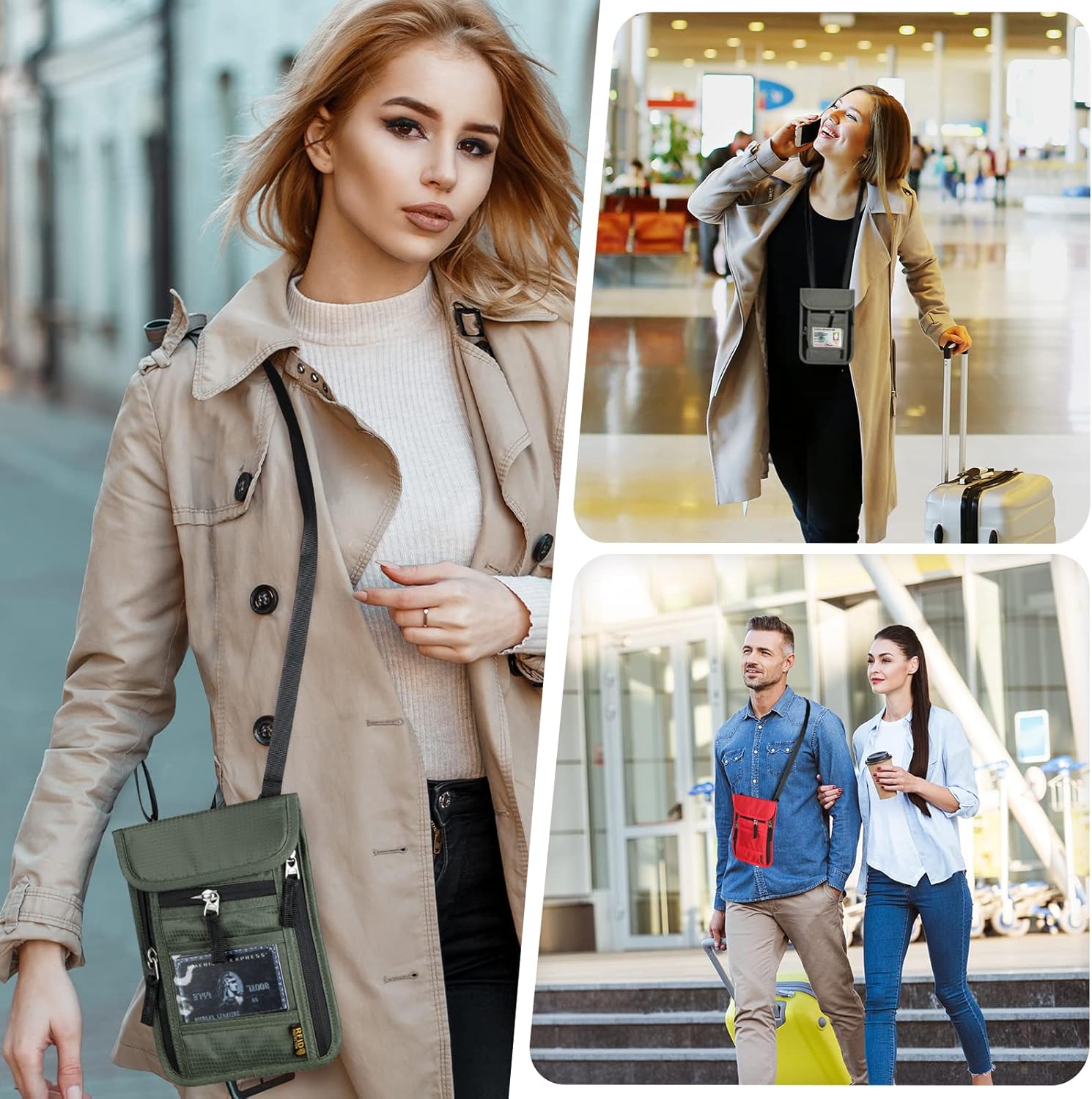 Neck Wallet for Travel,Passport Holder Neck Pouch for Men Women with Adjustable Neck Strap and RFID Blocking - Image 7