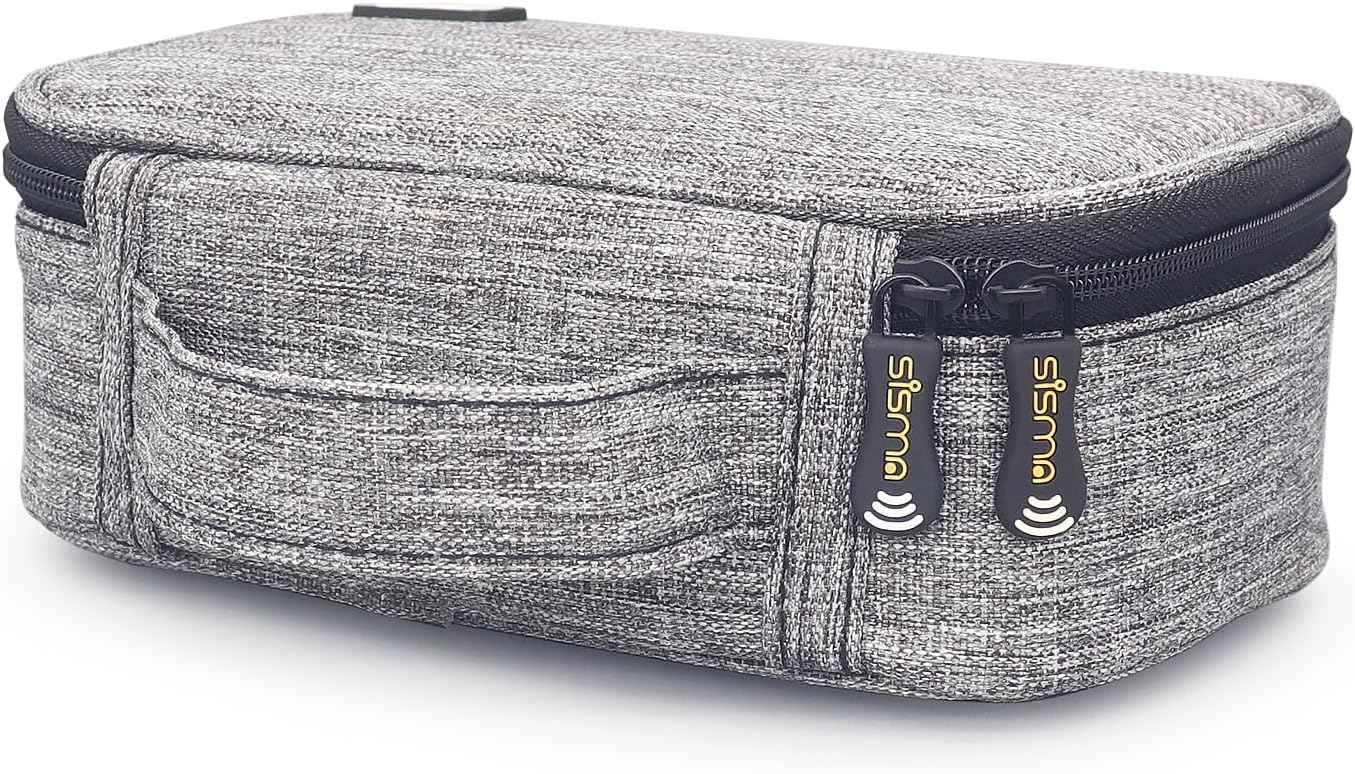sisma Electronics Cords Organizer Tech Accessories Storage Case Travel Small Carrying Bag for Charging Cables Adapter USB Plugs Power Cord Leads - Grey 1680d - Image 7