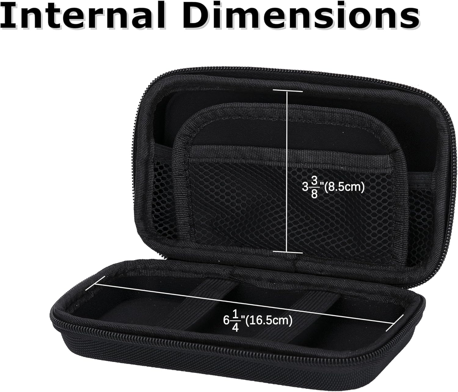 Ginsco Hard Shell Protection Case Electronic Accessories Organizer Pouch for MacBook Air/pro Adapter Chargers Cables Power Bank, for Sandisk Portable SSD Flash Disk SD Card (Black) - Image 9