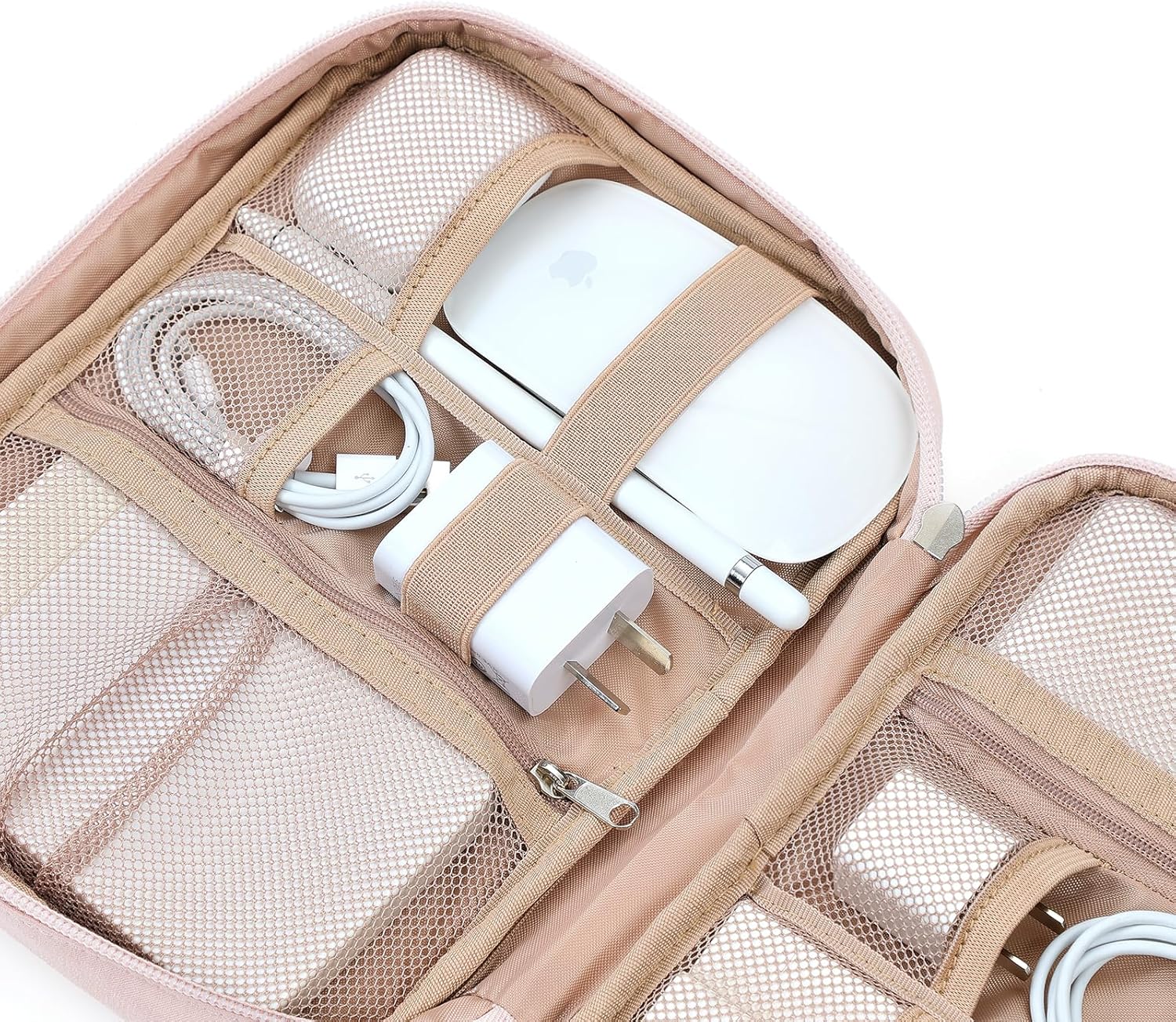 NISHEL Travel Cord Organizer Case, Tech Electronic Bag, Essentials for Charger, Cable, Phone, Hard Drive, USB, SD Card, Pink - Image 4