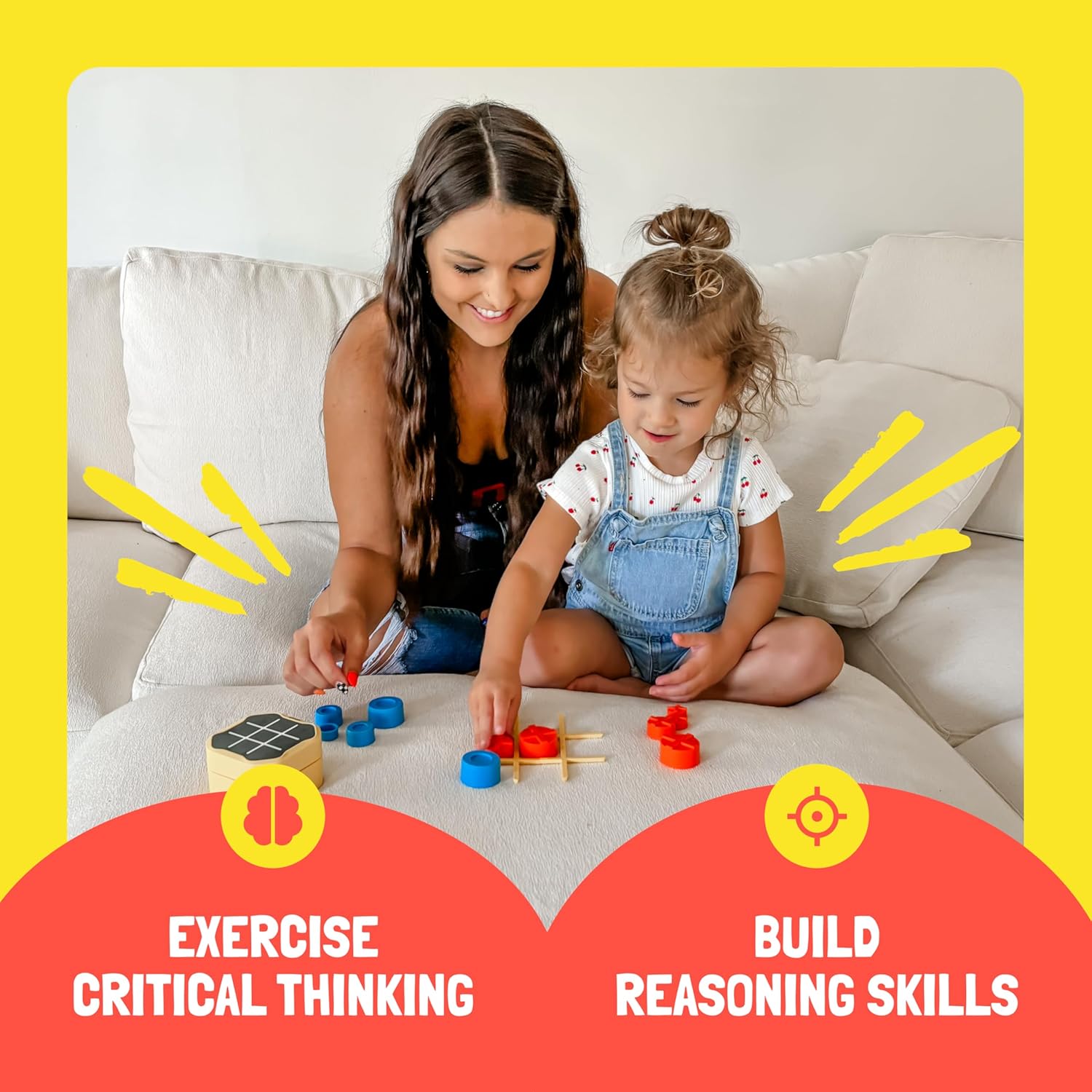GiiKER Tic Tac Toe Bolt Game, Original 3-in-1 Handheld Puzzle Game Console, Portable Travel Games for Car Ride, Board Games for Kids and Adults, Birthday Gifts Easter Basket Stuffers for Ages 3+ - Image 4