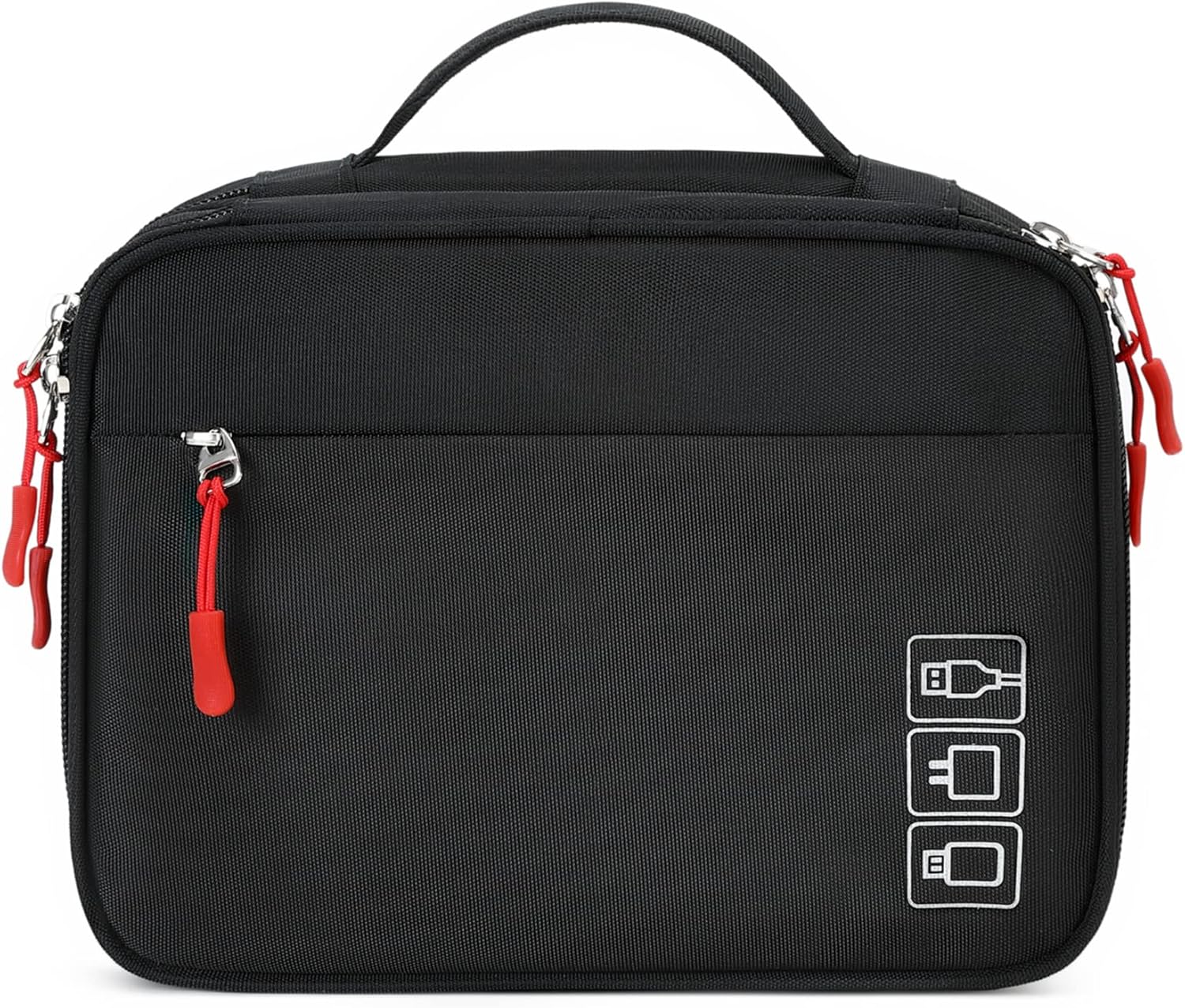 MIRLEWAIY Travel Charger Cable Organizer Portable Electronics Accessories Carrying Bag Waterproof Cord Storage Case Double Layer for Hard Drives, Phone, USB, SD Card, Black - Image 8