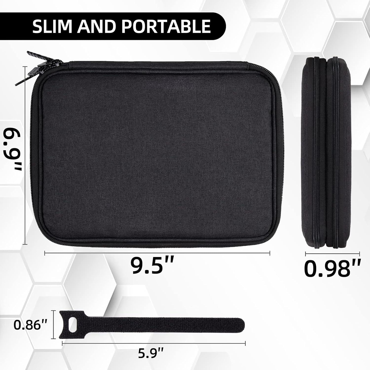 Electronics Organizer Travel Case Cord Cable Charger Organizer Bag Travel Accessories Essentials for Women Men Double Layers Tech Pouch with 5 Cable Ties for Phone Power Bank SD Card USB, Black - Image 4