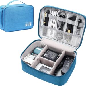 Electronics Organizer Travel Universal Cable Organizer Bag Waterproof Electronics Accessories Storage Cases for Cable, Charger, Phone, USB, SD Card, Hard Drives, Power Bank, Cords